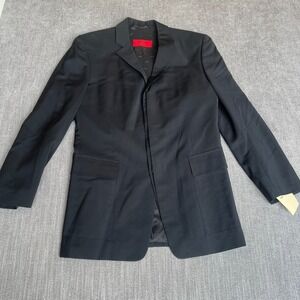 HUGO Boss Harris Blazer Jacket Mens 38S Black Virgin Wool Business Formal Career